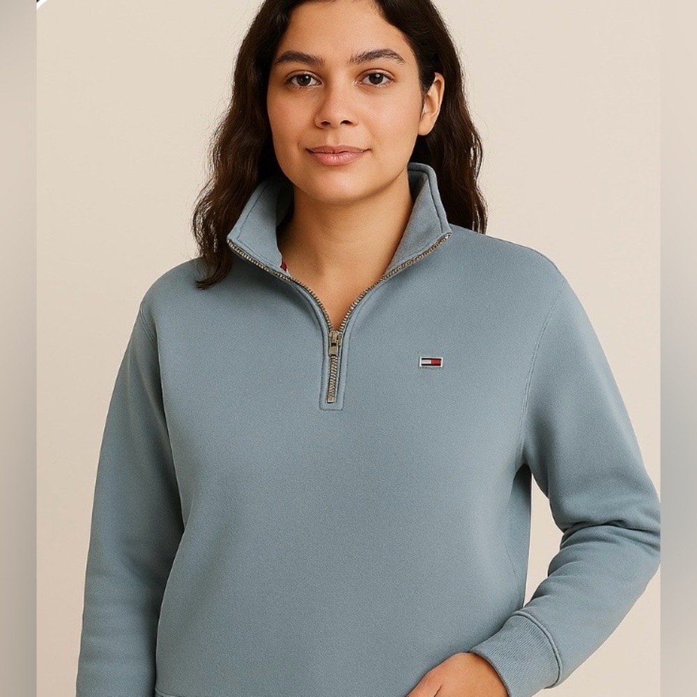 Tommy Hilfiger Women's Blue Quarter-Zip Pullover